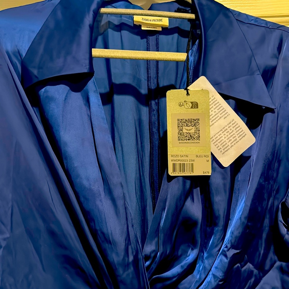 Zadig and Voltaire blue silk dress size M